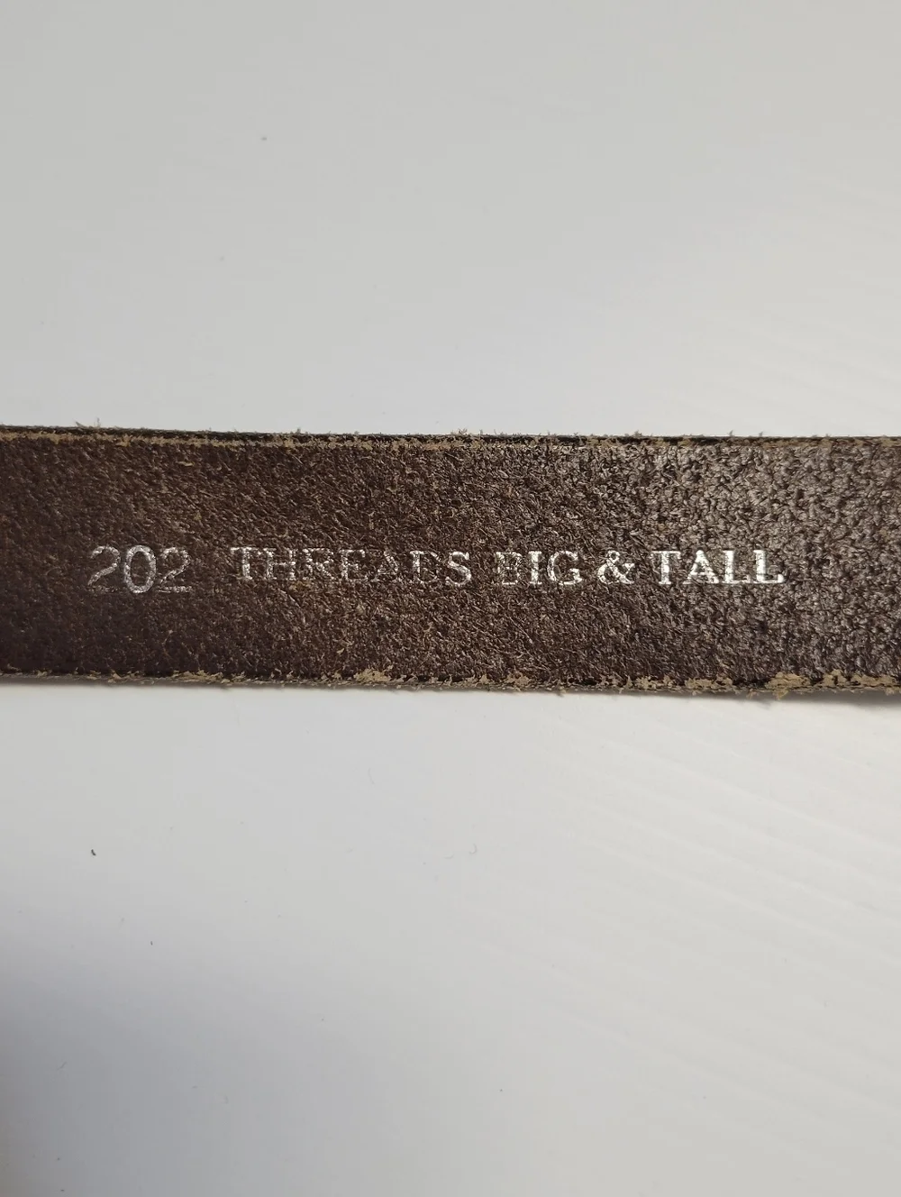 Threads Leather Belt Size 48 Big & Tall Made in USA Brown Genuine Leather